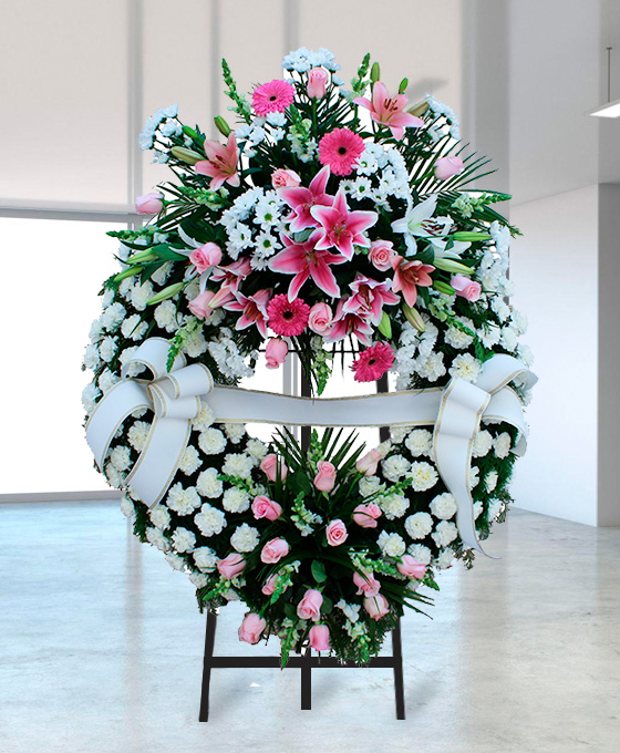 Corona Blanca y Rosa Funeral