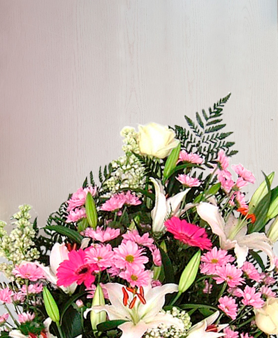 Ramo Funerario tonos Rosas
