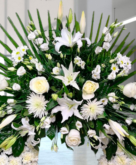 Corona Funeraria Blanca Clásica