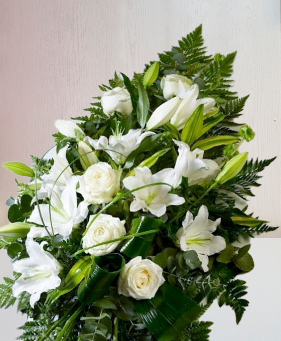 Ramo Funerario Rosas Liliums