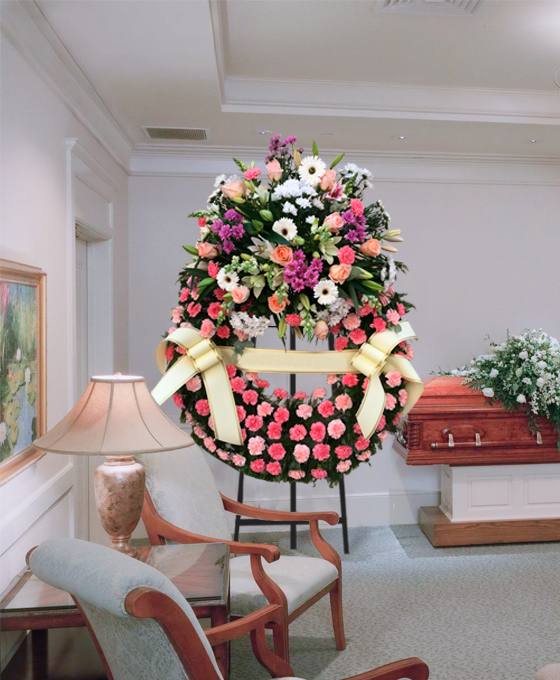 Corona Funeraria Rosa